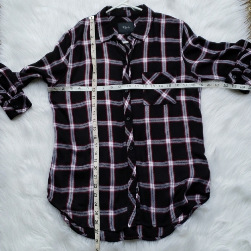 Rails Black Plaid Hunter Button Down Shirt Size S - image 7